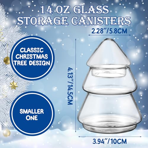 Sliner Christmas Tree Glass Candy Jar with Lid,5.71 x 3.94 Inch,Clear Clear 5.71 x 3.94 Inch