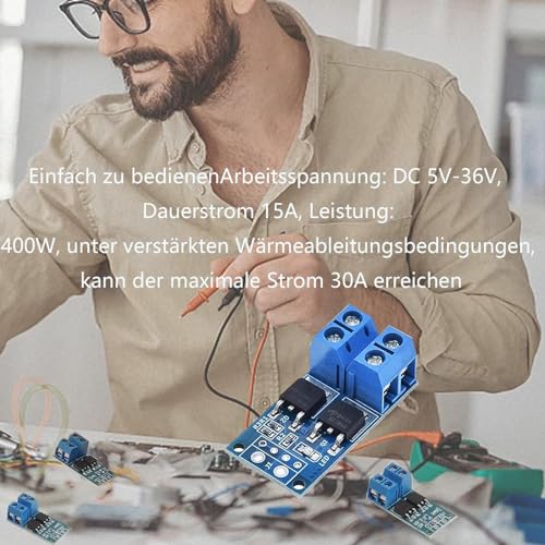 DC 5V-36V 400W FET Trigger Switch Drive Module Board Pack of 20 | Dual MOSFET Driver Module Dual High-Performance Switching Driver Module PWM Controller Switchboard Driver Module for Arduino