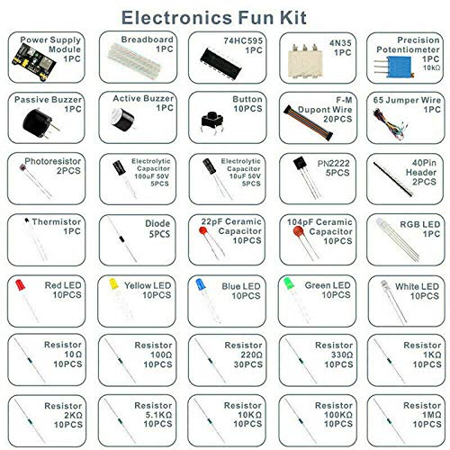 Starter Kit for Electronic Components Breadboard LED Summer Resistance Transistor