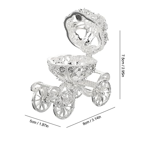 Kisangel Decorative Box Princess Pumpkin Carriage 1pc Carriage Jewelry Box Rhinestone Jewelry Organizer Crystal Jewelry Holder Pumpkin Carriage Decor for Grils Women Trinket Ring Holder Glass Pumpkin