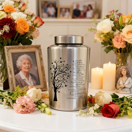Large Cremation Urns for Human Ashes, for Adult Female & Male Large 220 lbs Tree of Life