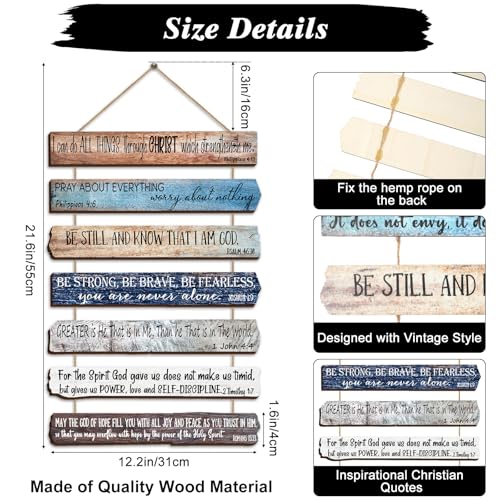 Yookeer 7 Tier Christian Wall Art Bible Verses Brown English Style