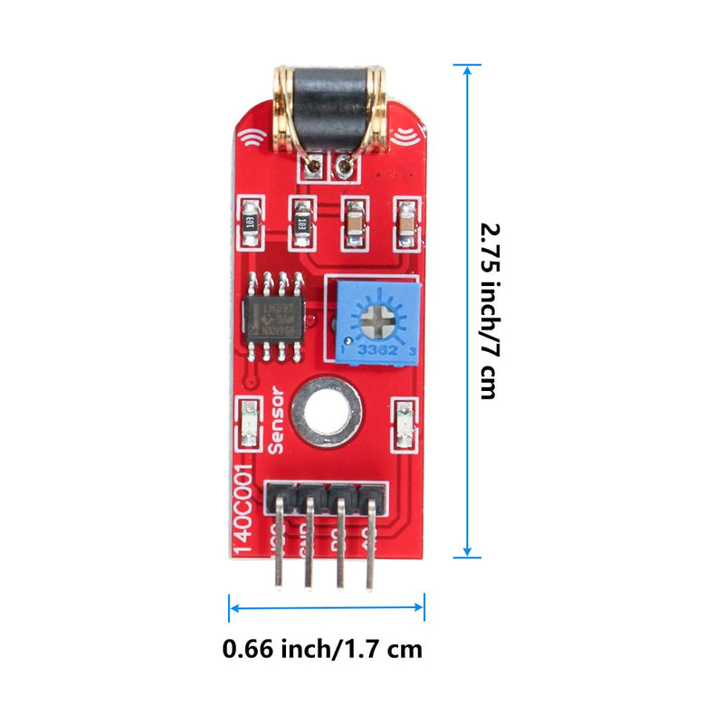 Qury 801S Vibration Sensor Module Vibration Probe Analog Output LM393 3V 5V TTL Level Signal Adjustable Sensitivity Plate