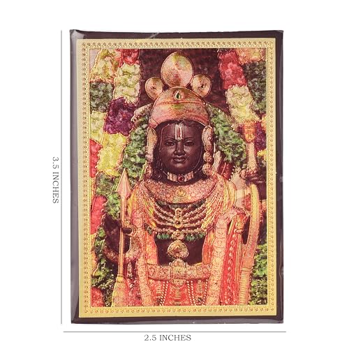 DHRUVS COLLECTION Gold Plated Ram Lala Fridge Magnet with Lacquer Coating for Home Decor, Kitchen, Car Dashboard, Main Door, Office, Pooja, Temple, Workplace