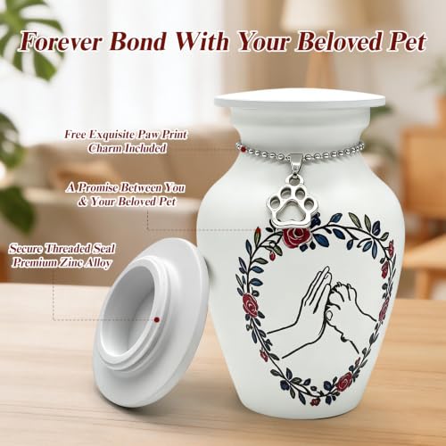 Mini Pet Keepsake Urn, Dual Physical & Digital Pet Memorial for Dog & Cat Partial Ashes, Tap-to-Use NFC Keychain for Online Memorial Page, Airtight Zinc Alloy, No App, No Monthly Fees