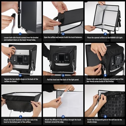 NEEWER Upgraded Softbox Diffuser for NL660 RGB660 PRO II LED Light, NS4S NS4S for 660