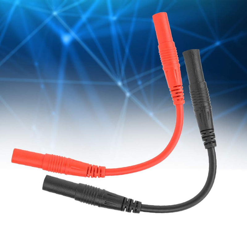 [Australia - AusPower] - 10cm 4mm Test Cable Banana Plug Multimeter Probe Test Cable Female Head Test Probe Cable Wire Cable Banana Plug Test Wire Extension Cable (Black and Red) 