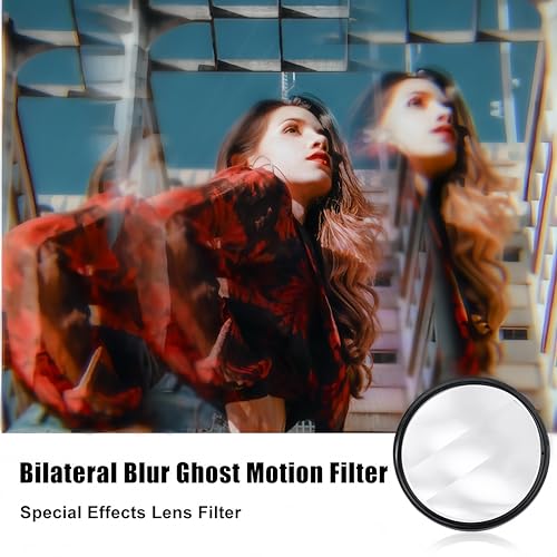 GREEN.L 58mm Motion Blur & Ghost Effect Filter — 360° Rotatable Bilateral Prism for Creative Photos & Videos, Premium Optical Glass with Case & Cloth