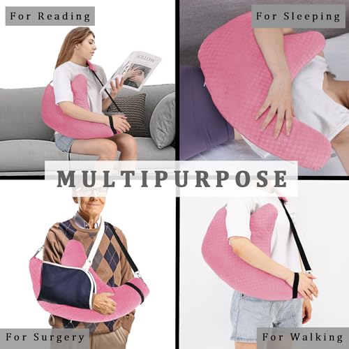 Shoulder Surgery Pillow, Rotator Cuff Pillow for Side Sleeper Dark Pink