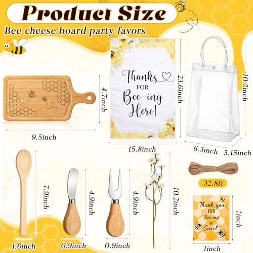 Nuenen bee mini charcuterie board cheese server set with rectangle shape, perfect for baby shower game prizes and serving cheese.