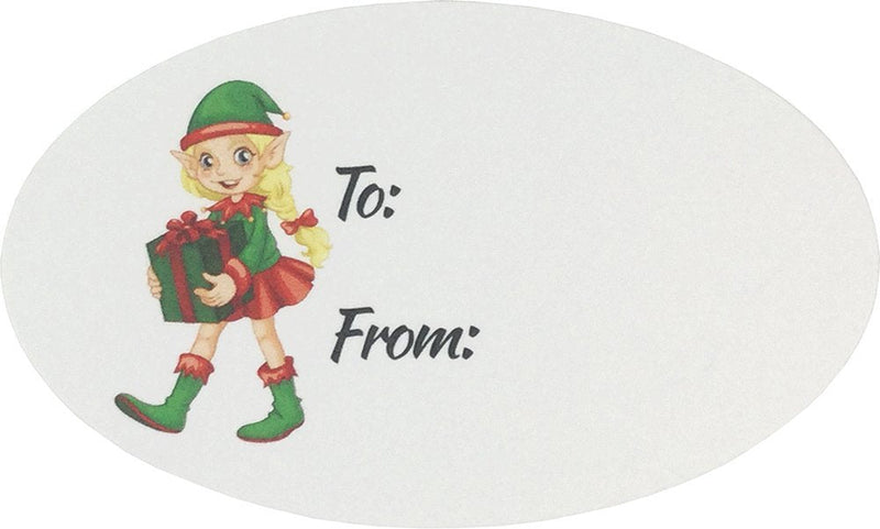 Elf Presents Gifts Tags Christmas Holiday to from Labels 1 1/2 x 2 1/2 Inch 100 Total Stickers