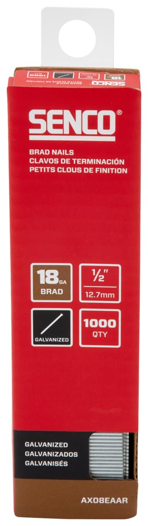 [Australia - AusPower] - SENCO AX08EAAR 1/2" 18 Gauge Brad Nails, Galvanized Finish 1,000 Count Pack 