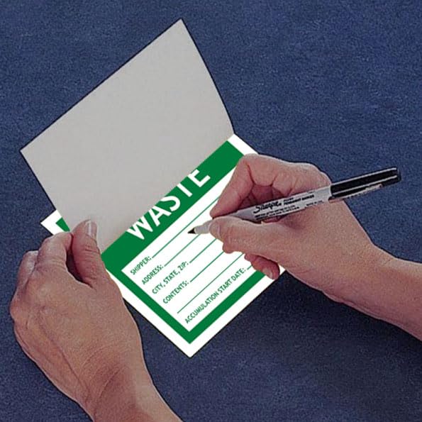 Hazardous Waste Label Universal Waste 6"x6" Adhesive-Poly Vinyl Warning Stickers Self Adhesive White/Black/Purple Tag 30 Pack