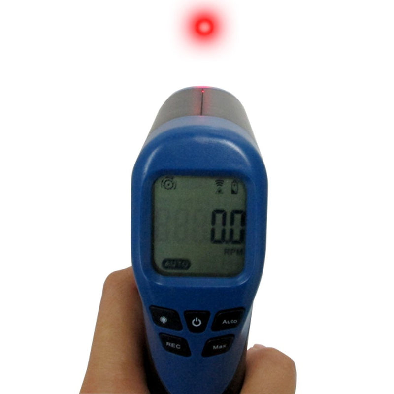 Digital Non-Contact Photo Tachometer, Laser Tachometer with Data Recording Function, Reflective Tapes, Measuring Range: 2.5-99999 RPM