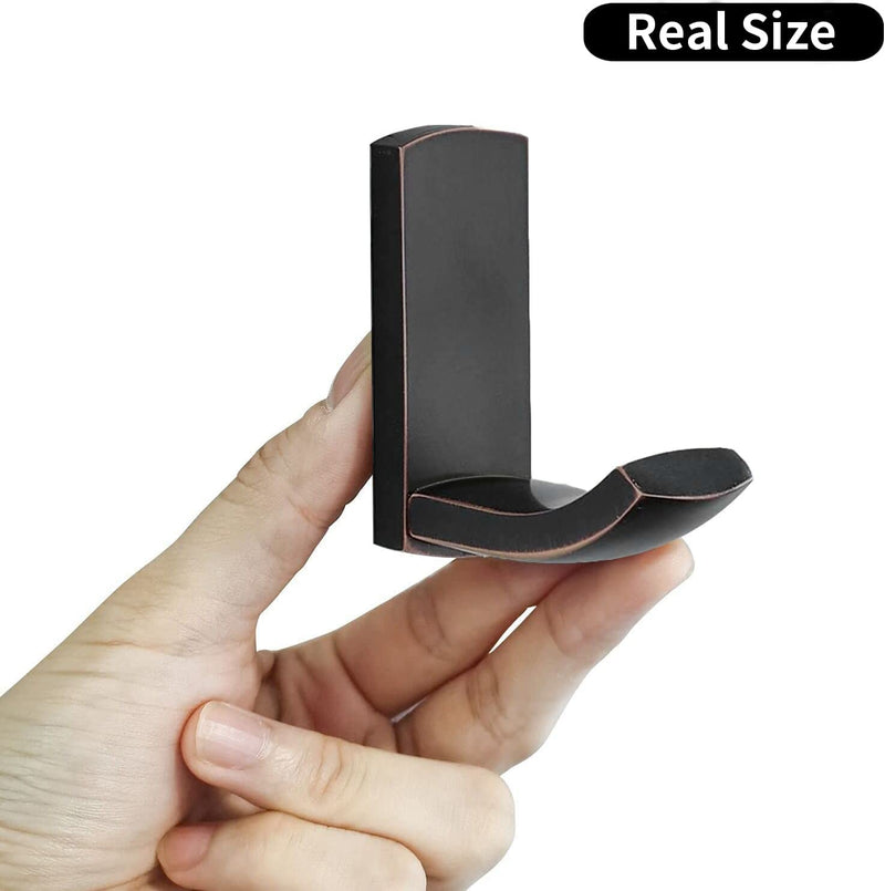 BigBig Home Oil Rubbed Bronze Towel Hooks, Bathroom Hand Coat Hook Wall Mount Antique Brass Robe Hooks Clothes Hanger 2 Pack Oil Rubbed Bronze Finish