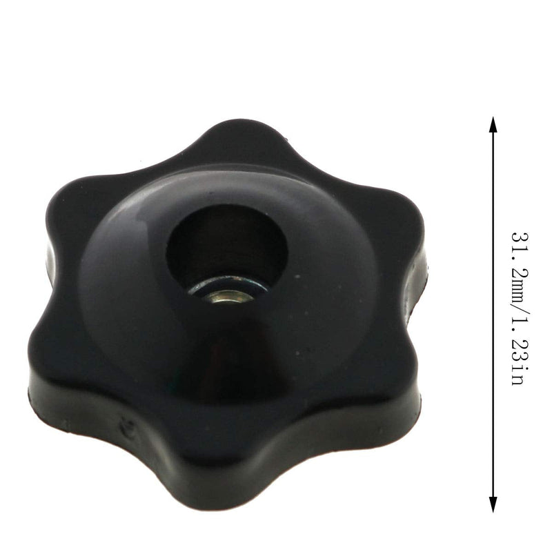[Australia - AusPower] - E-outstanding 6-Star Knob 6PCS 1/4 Inch Nylon Hexagon Head Thru Knobs Clamping Knobs Jig Knobs Threaded Knob 