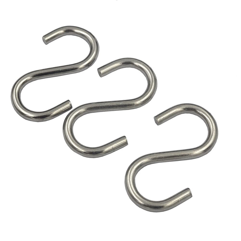 24 packs 304 Stainless Steel Small 1-1/2 inch Long S Hooks Loading 100 lbs 1-1/2" 24 packs