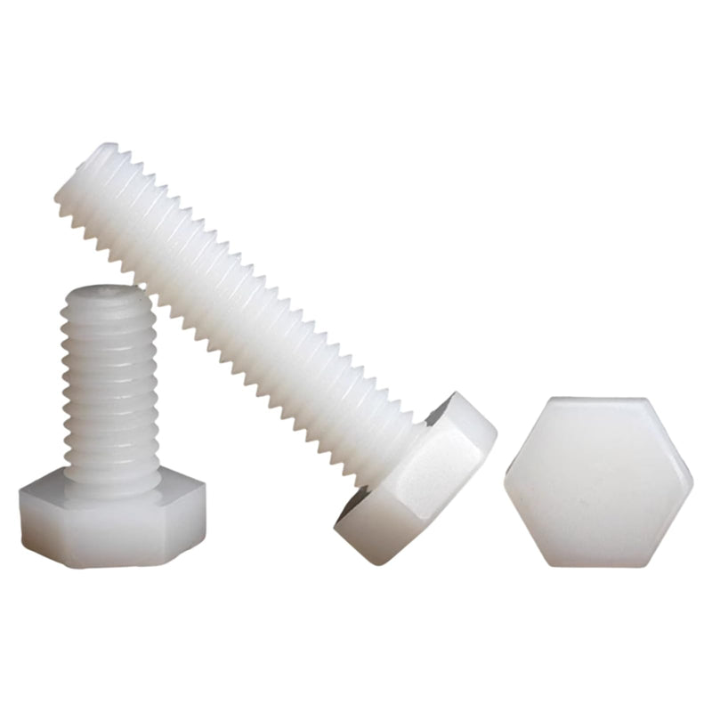 [Australia - AusPower] - 1000PCS Hexagonal Head Nylon Screws M5x8 - Chemical Resistant Fastener Kit, Non-Conductive PA66 Bolts for PCB/Automotive Assembly White 