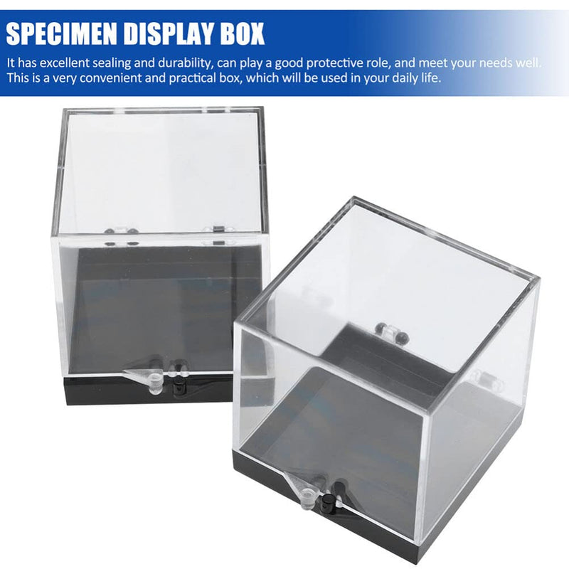 [Australia - AusPower] - DOITOOL 12PCS Transparent Square Plastic Box Natural Rough Mineral Specimen Display Case Holder Specimen Sample Storage Jewelry Storage Container for Home Countertop 