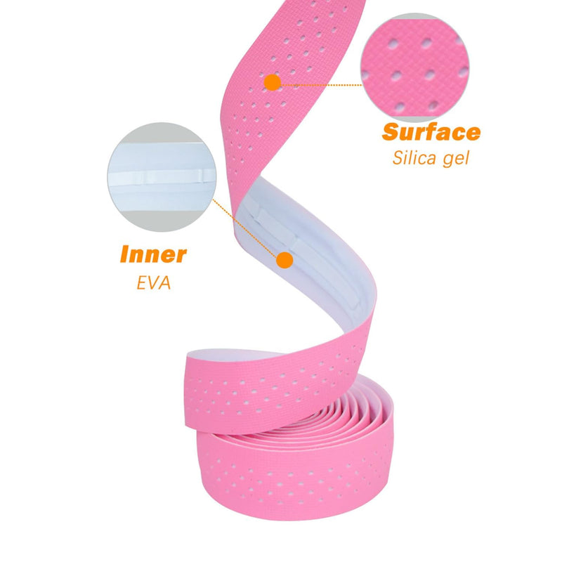 Road Bike Handlebar Tape 3mm Thick Comfortable Silicone EVA Breathable Classic Road Racing Bicycle Handle Bar Tape (Pink) pink