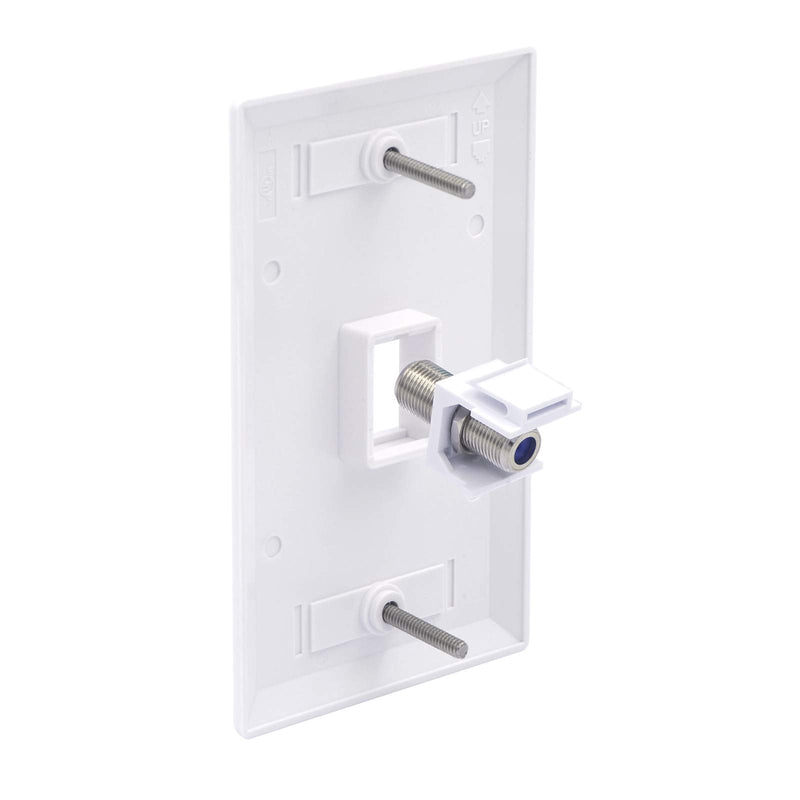 [Australia - AusPower] - VCE Coax Keystone Jack Insert 10-Pack, 3GHz Coaxial Cable Connector, F-Type RG6 Cable Extender Female to Female for Wall Plate and Patch Panel, Nickel-Plated 