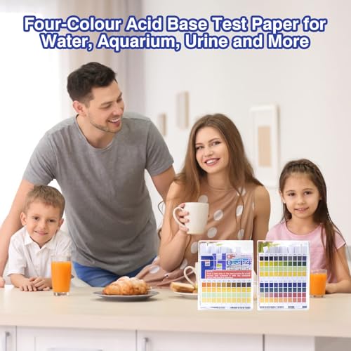 Pack of 100 PH Test Strips, PH Value Test Strips, Four Color Acid Base Test Strips, Litmus Paper, Test Bases Acid Water, Measuring Range (PH 0-14), Strip Strips for Home, Aquariums, Laboratories 100 pieces