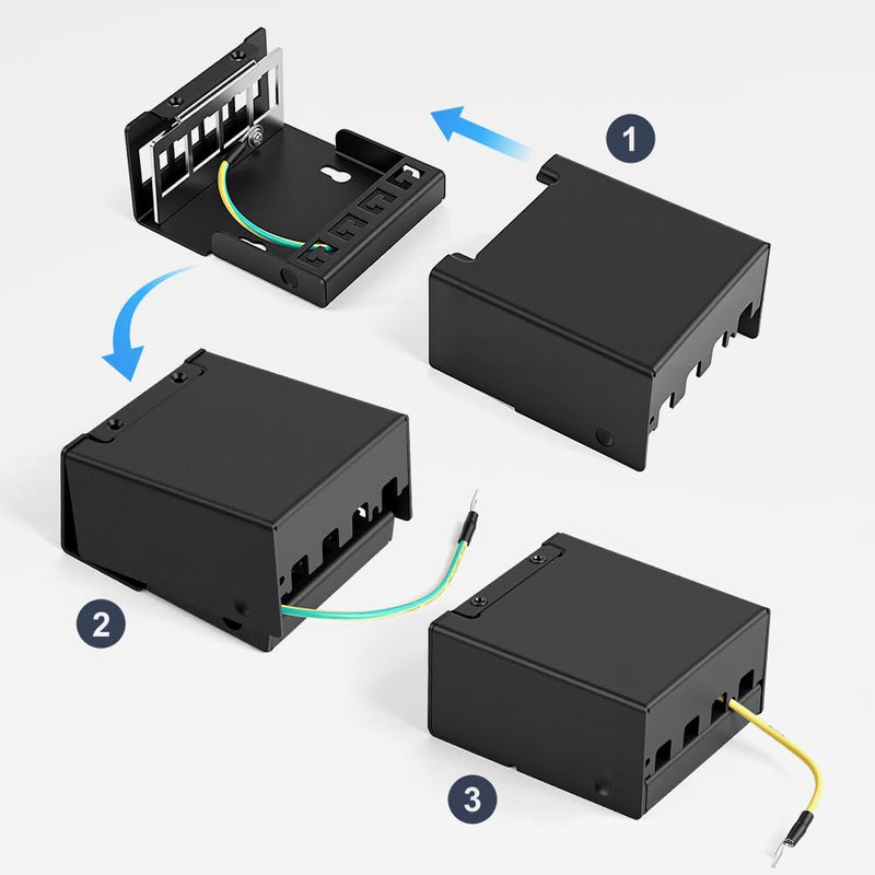 AXFEE CAT 7 Patch Panel, 4-Port Patch Panel Distribution Panel with 4 Jack | 10 Gbps patch panel set with RJ45 keystone, patch panel compatible with CAT6 CAT6a CAT7 installation cable network cable 4 Port + 4 x RJ45 Keystone
