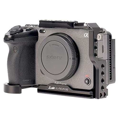 Foto4easy fx3&fx30 cage rig for Sony FX30 FX3 Camera,Quick Release Plate for Arca-Swiss,NATO Rail,1/4" & 3/8" Screw Holes and Cold Shoe Mount for Accessories
