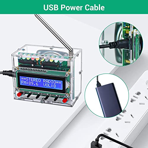 DONGKER FM Radio Kits, Soldering Projects DIY Electronic Kits Digital Radio with LCD Display FM 87-108 MHz Soldering Exercise Kit Wireless Receiver for Learning and Teaching LCD Display Radio