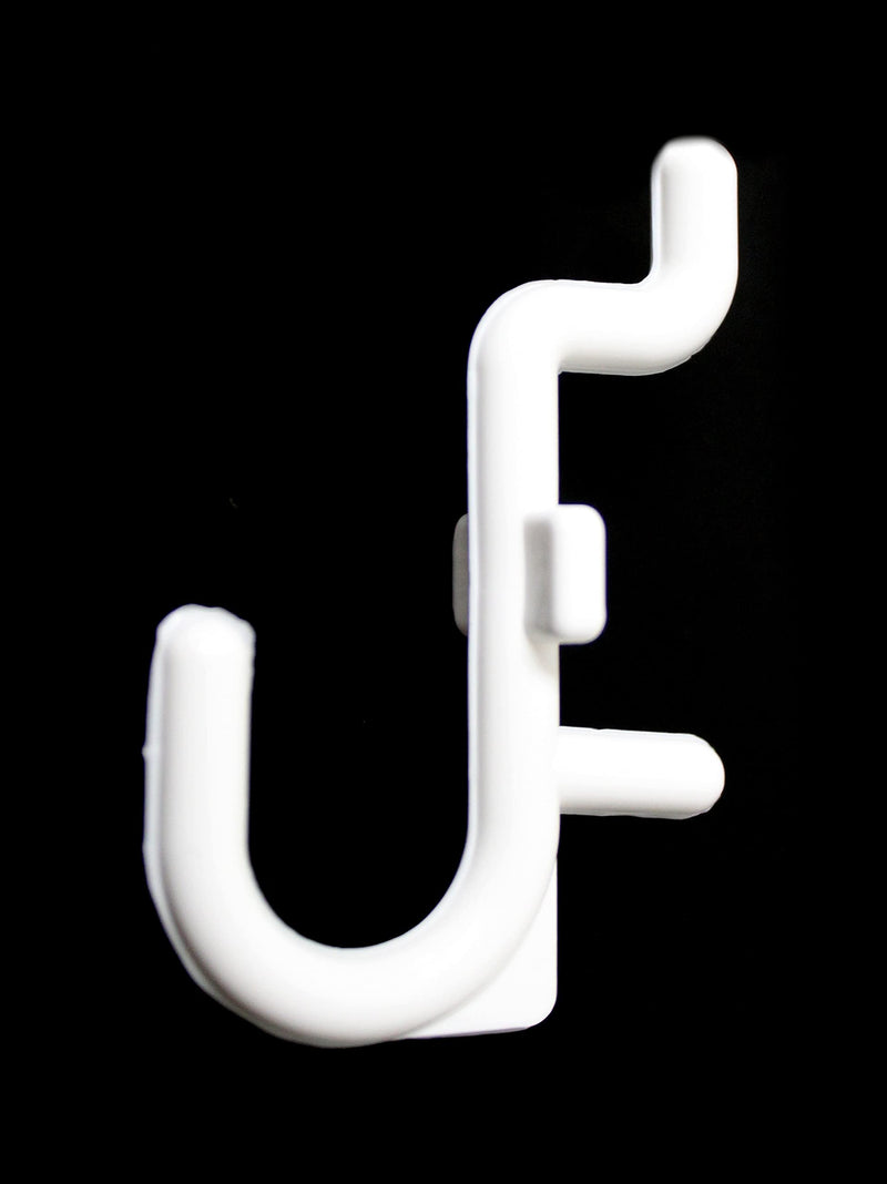 [Australia - AusPower] - JSP Manufacturing Peg Board Non-Locking Plastic J Hook Style Hooks | Garage Tool Storage Craft Hooks Pegboard Asscessories (50, White) 50 