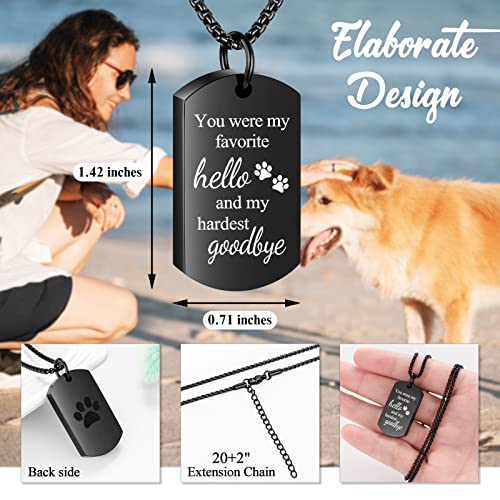 abooxiu Cremation Jewelry for Ashes Urn Necklace for Ashes Memorial Dog Ashes Necklace Cremation Necklace Pet Keepsake Necklace Pawprint Ashes Holde Necklace Black Non-Engraving