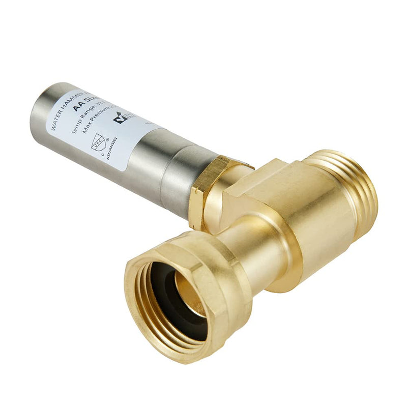 [Australia - AusPower] - (Pack of 2) EFIELD S-241 Stainless Steel Water Hammer Arrestor For Washing Machine, 3/4 Inch Swivel FHT x 3/4 Inch MHT, Straight (P2) 
