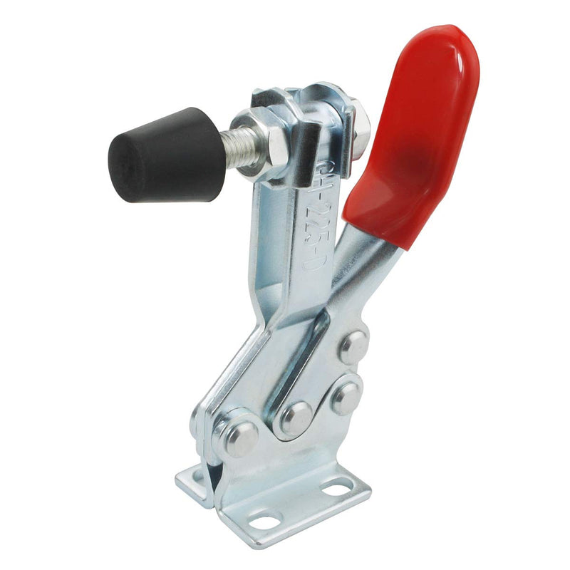 [Australia - AusPower] - 2Pack Toggle Clamp, 500 lbs Holding Capacity, 225D Quick Release Horizontal Clamps w/Antislip Rubber Pressure Tip for Woodworking Jigs and Fixtures, Welding, Drill Press, Crosscut Sled 225D, 2PK 
