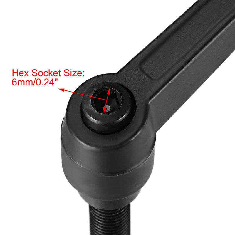 [Australia - AusPower] - uxcell M12 x 25mm Handle Adjustable Clamping Lever Thread Push Button Ratchet Male Threaded Stud Knobs Quick Release Screw Handles Bolts with Locking Lever Black 