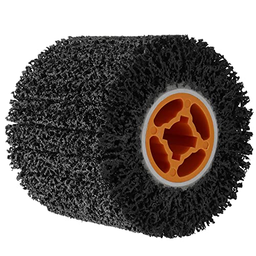 JOIKIT 4.5 x 4 inch 40 grit abrasive drawing wheel with wire roller for polishing and rust removal
