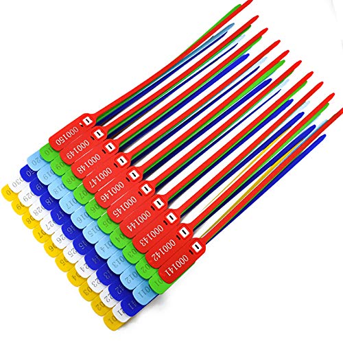 [Australia - AusPower] - Heavy Duty Plastic Truck-Trailer Seals Numbered Security Tags Safety Ties Pull-Tight Pad-Locks Cable Pull Ties - Straps, Metal Insert Clip Lock, Length 400 mm 15.8" (Green, 100 PCS) Green 