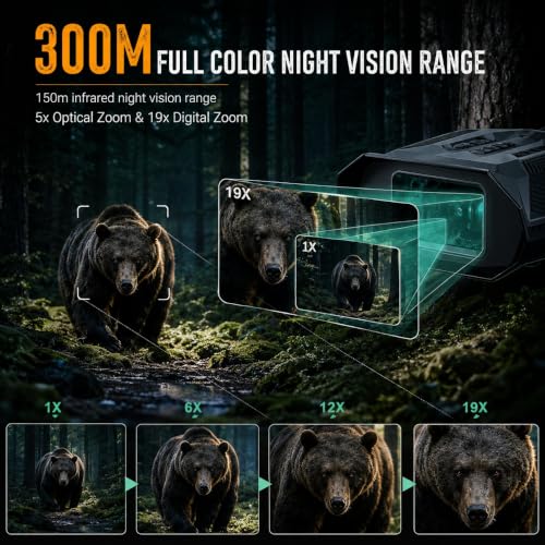Night Vision Binoculars for Adults with Infrared, 20× Zoom Digital LK300-S