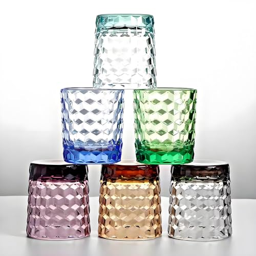8 Oz Unbreakable Tritan Drinking Glasses Shatterproof Acrylic Glasses Drinkware BPA Free Hard Plastic Cups Reusable Kitchen Water Glasses Drinking Set of 6 (Blue) Blue