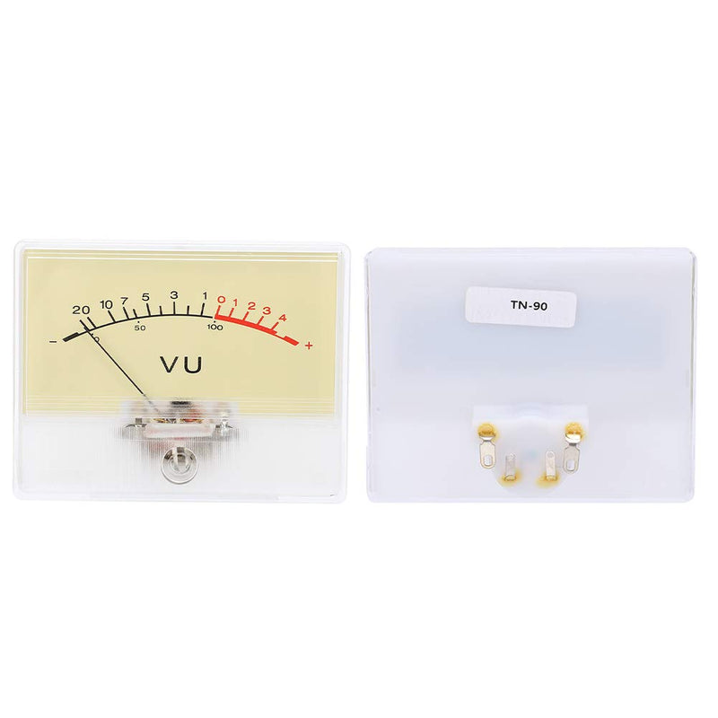 [Australia - AusPower] - T‑90 VU Meter Header DB Test Meter Amplifier Level Meter With White Light Bulb Audio ABS Material for Recording Studio Car Audio Transform 