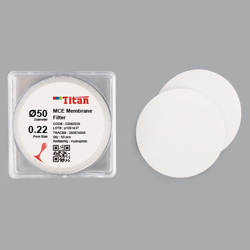 [Australia - AusPower] - 100pcs MCE Filter Membrane Lab Round Micron Filter,0.22μm,50mm 0.22μm,50mm 