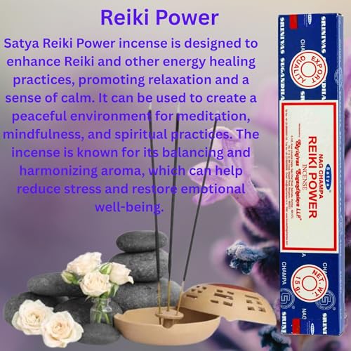 Satya, REIKI POWER, Nag Champa, Incense Sticks, Full Box 12pack