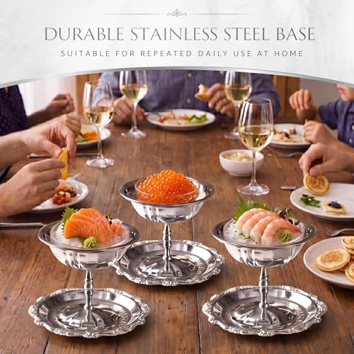 Caviar Serving Set Caviar Dish 3 Inch Glass Chiller Bowl, Elegant