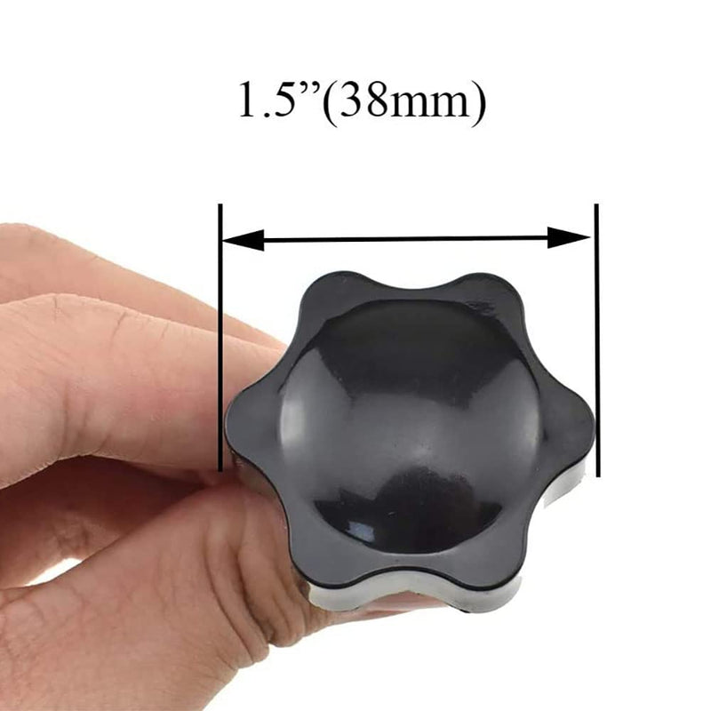 [Australia - AusPower] - HAHIYO Hex Handle Threaded Knobs Star Bump Shape M8 16mm Screw Length 38mm Head Diameter Clamping Handgrip Nut Screw Combined Tightly Solid Plum No Tool Needed for Table Stand Deck Plastic 2pcs M8x16#38-2Pcs 