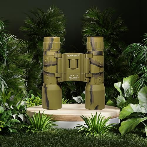 Barska Lucid View 16x32 Camo Compact Binoculars for Outdoor Travel Hunting Hiking Events