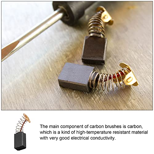 Carbon Brushes 13mm x 9mm x 6mm Black Gold Tone Pack of 2 | For power motor