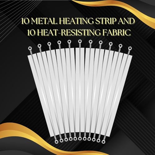 Flexzion Impulse Sealer Replacement Parts 10-Piece Impulse Sealer Parts with Heat-Resistant Fabric Strips for 600W 16-inch Heat Sealers, PTFE & Heat Seal Strips, Sealer Element Grip Replacement Kit 16 inch- 10 Pack