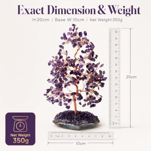 Authentic Amethyst Crystal Tree with Raw Amethyst Base Purple