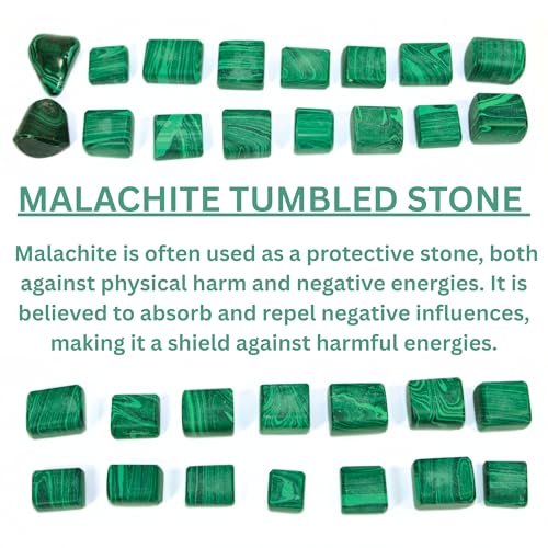 Jet Malachite Tumbled Stone 100gm – Natural Green Crystal for Home Décor, Collection, Gifting & Energy Ambience – Polished Healing Gemstone Chips for Display & Craft