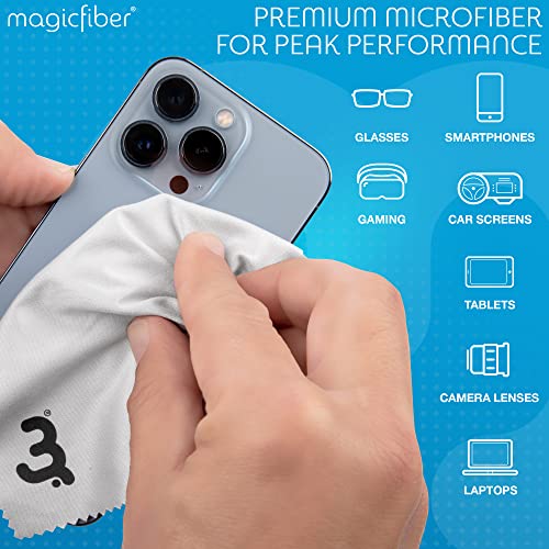 MagicFiber 34 PK Glasses Kit - 2 Eyeglass Cleaner Sprays + 32 Microfiber Cleaning Cloths - Premium Eye Glass Cleaners Spray and Glasses Wipes - Lint-Free Lens Microfiber Cleaning Cloth