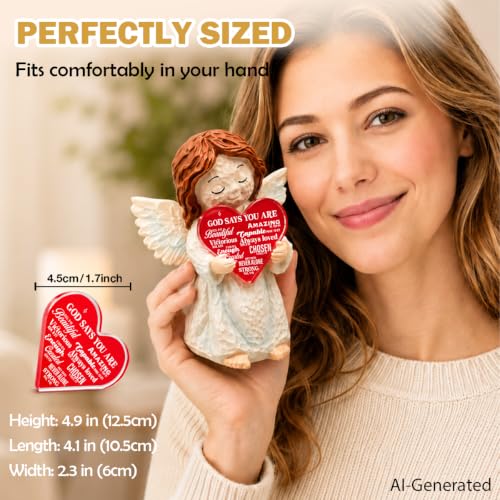 YeleY Christian Gifts for Women, Spiritual Gift Hand-Painted Angel Figurine God